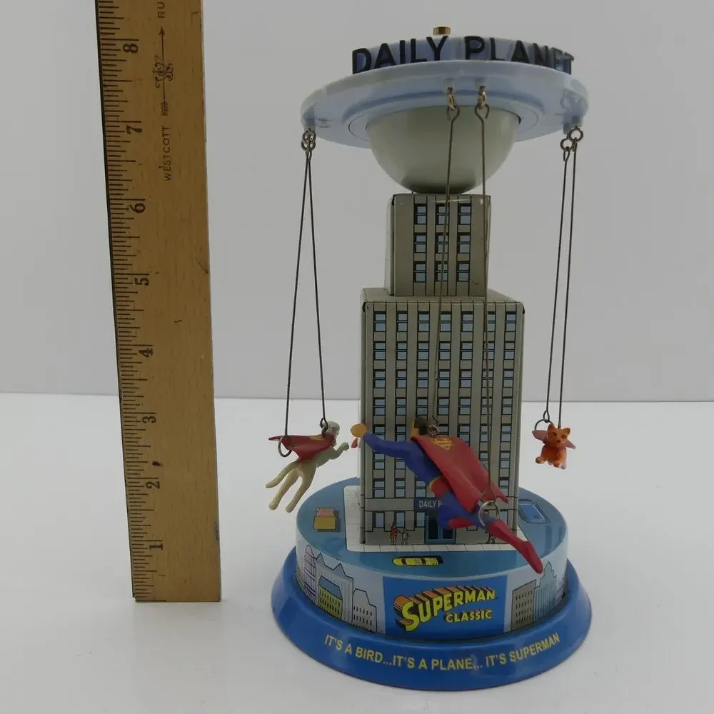 Superman Classic Tin Carousel Toy Schylling 2001 Krypto Streaky Supergirl
